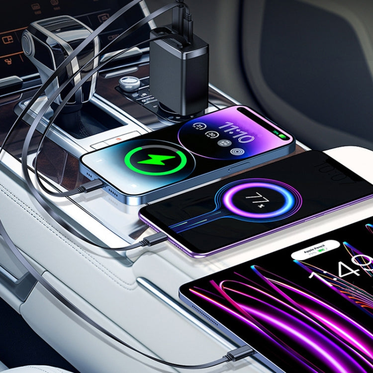 Car Retractable Charger One To Three Automobile Cigarette Lighter