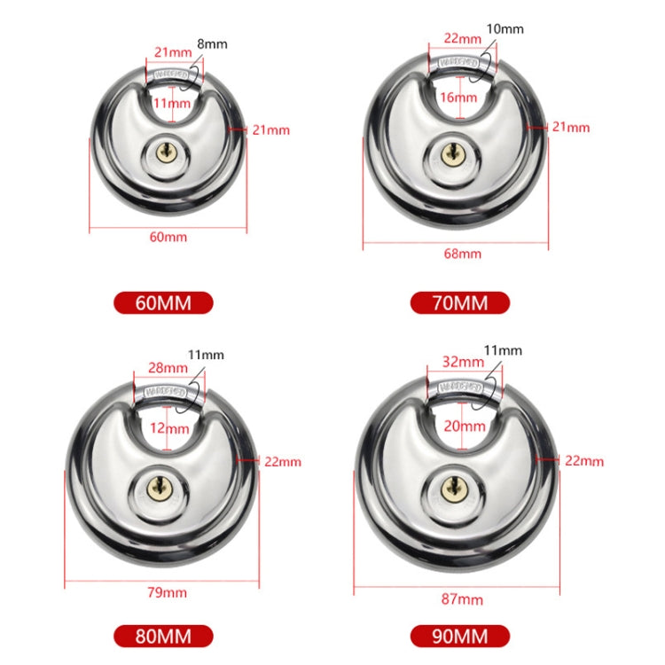 Household Anti-Theft Rust-Proof And Waterproof Pure Copper Core Round Padlock