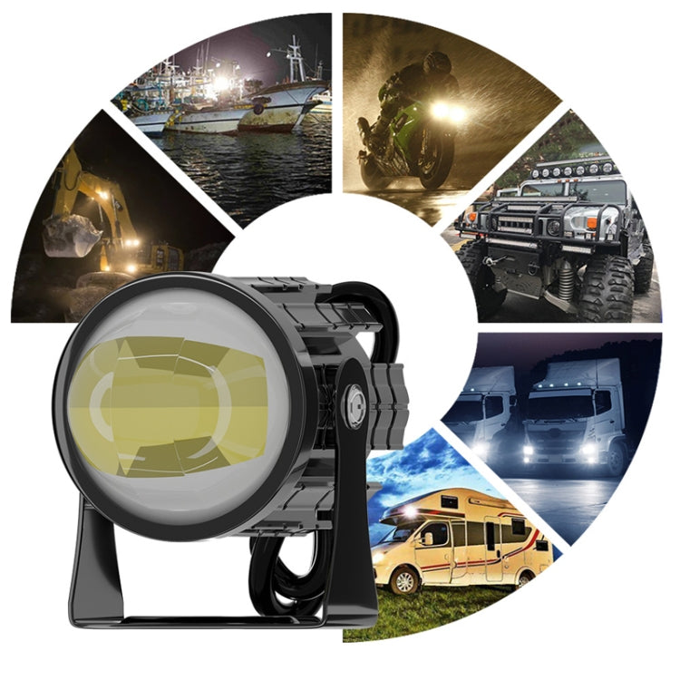 1pair 12V-85V Motorcycle Headlights Dual-color Automotive LED Working Headlights
