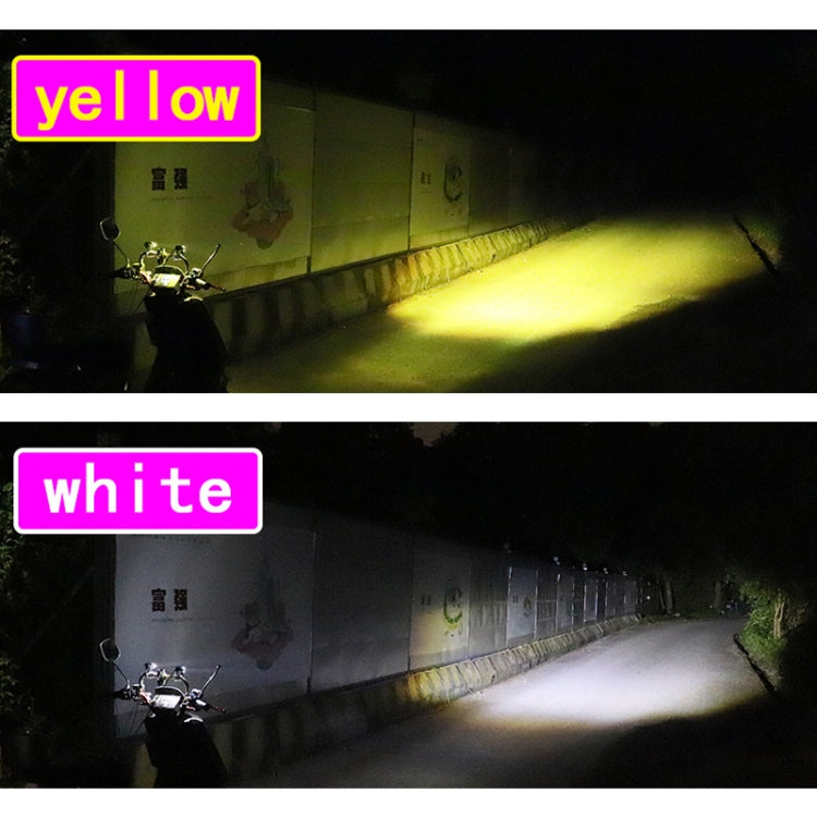 1pair 12V-85V Motorcycle Headlights Dual-color Automotive LED Working Headlights