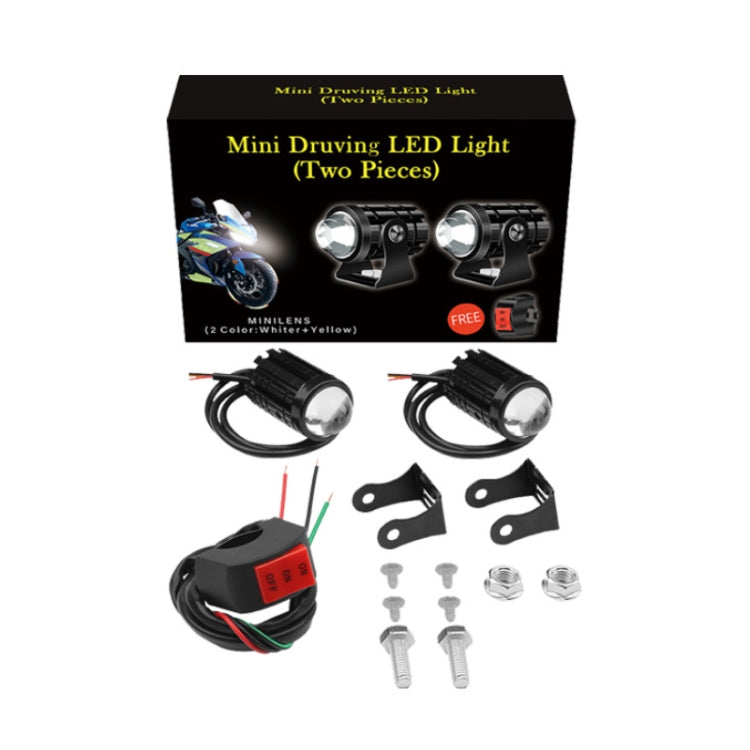 1pair 12V-85V Motorcycle Headlights Dual-color Automotive LED Working Headlights