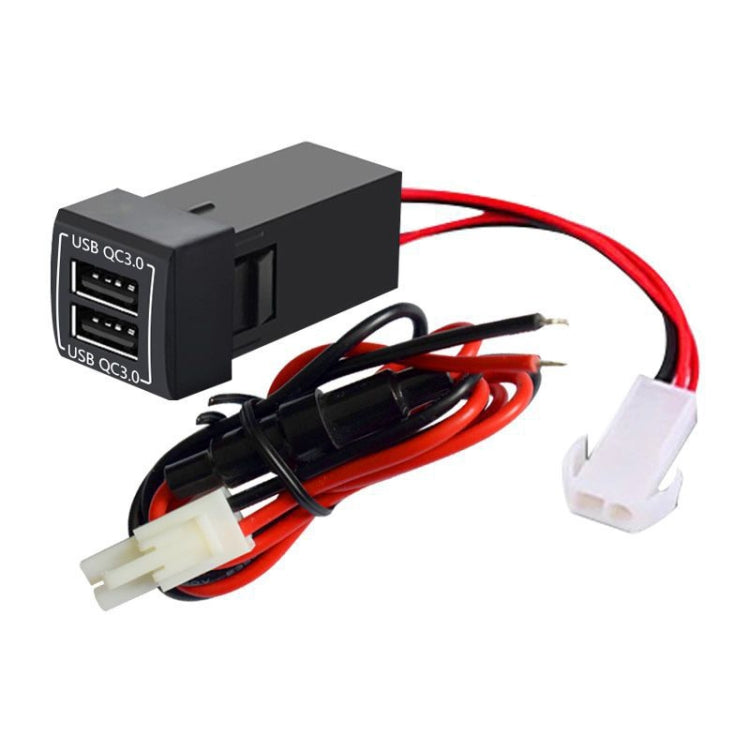For Toyota Corolla / Levin / Avalon / Prado / Wildlander / Camry Dual-USB Modified Car Charger, Ordinary Power Tail Cord, Insurance Box Cord, Non-Destructive Pickup Cord