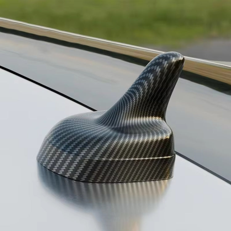Car Decoration Shark Fin Modified Antenna Roof Tail Wing, Black Carbon Pattern, Black