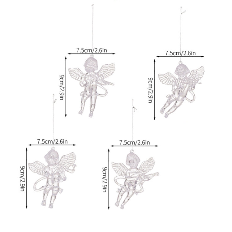 4pcs /Pack Acrylic Angel Christmas Tree Ornaments Christmas Decorations Pendants