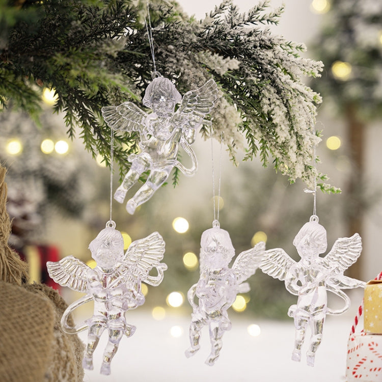 4pcs /Pack Acrylic Angel Christmas Tree Ornaments Christmas Decorations Pendants