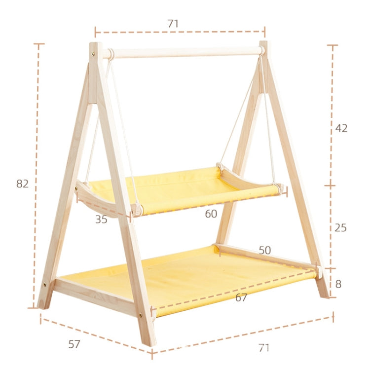 Solid Wood Cat Double-Layer Hammock Universal Cat Bed Washable Kitten Swing