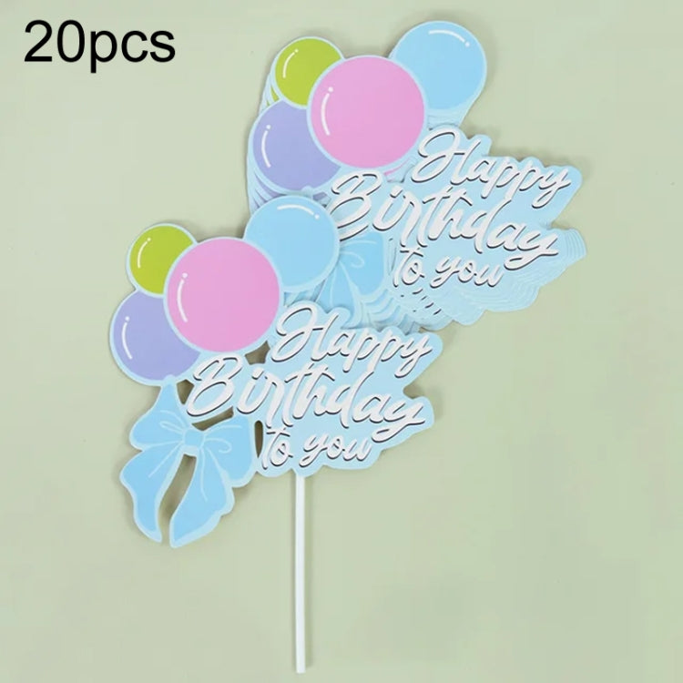20pcs Birthday Party Cake Toppers Baking Cake Ornament Flags Dessert Decoration