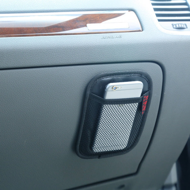 Microfiber Leather Car Mobile Phone Sticky Storage Net Bag