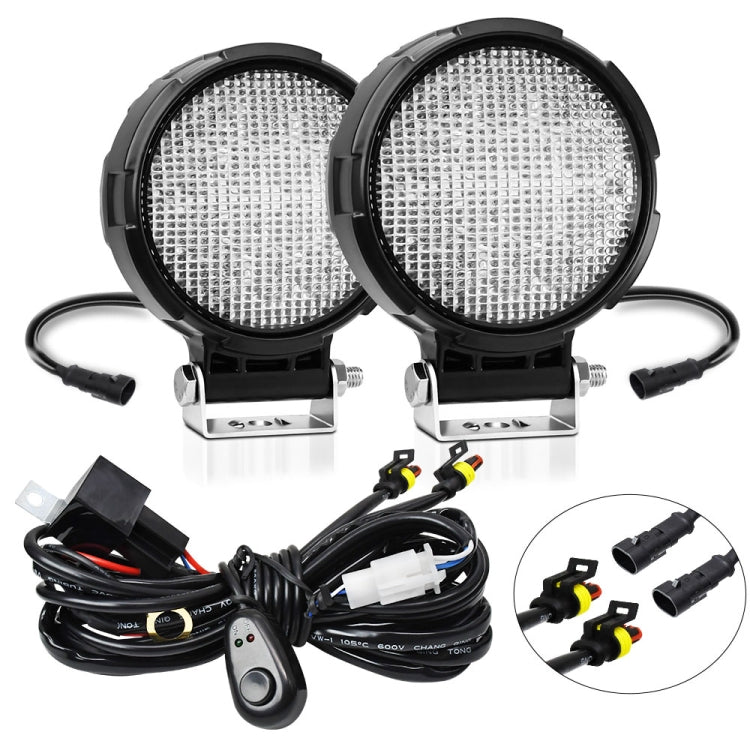 14W 9-30V Floodlight Mixed Luminous 4 Inch Round Work Light With Wire Set
