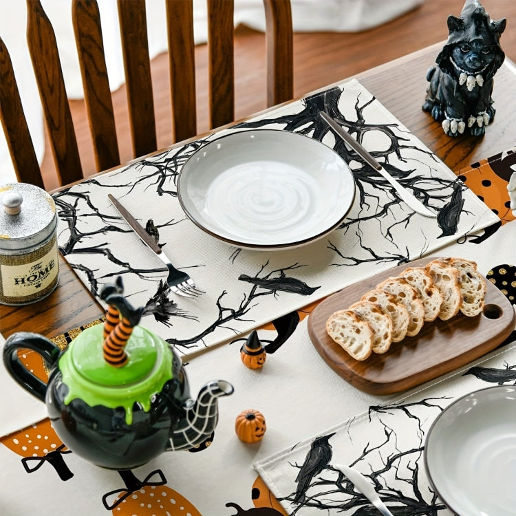Halloween Black Crow Placemat Restaurant Decoration Insulation Pad