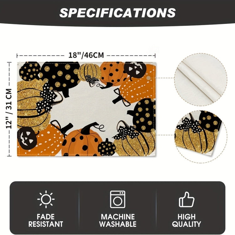 Halloween Cartoon Linen Placemat Kitchen Restaurant Decorative Insulation Pad