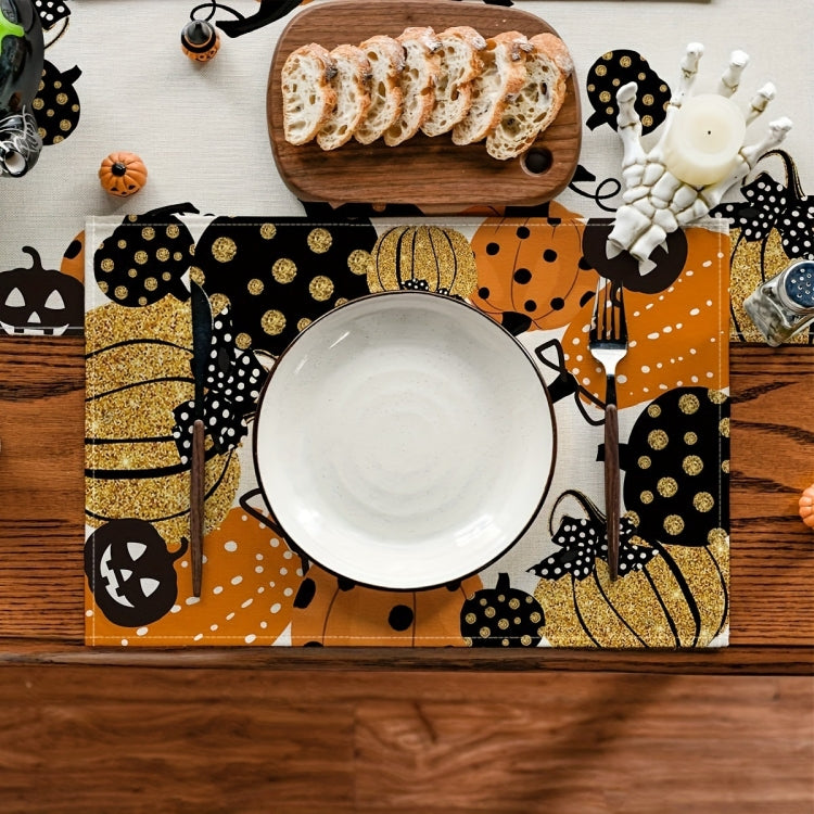 Halloween Cartoon Linen Placemat Kitchen Restaurant Decorative Insulation Pad