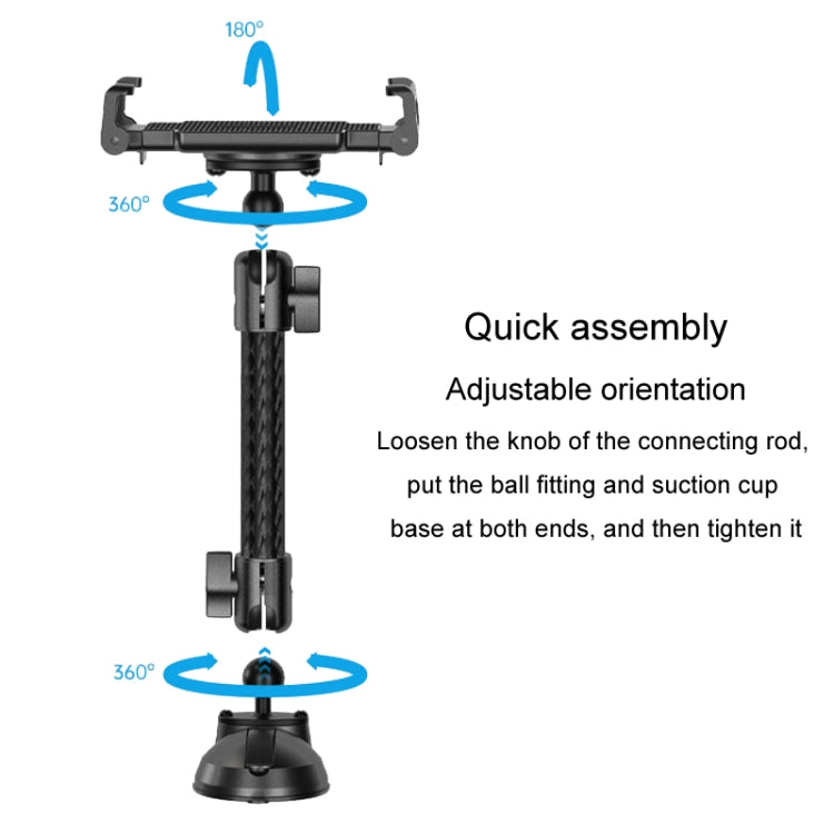 Car Phone Mount Extension Arm Double Jointed Swivel Adjustment Carbon Fiber Bracket Connecting Rod