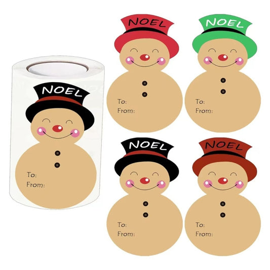 100pcs/Roll Christmas Decoration Stickers Holiday Gift Tag Tape