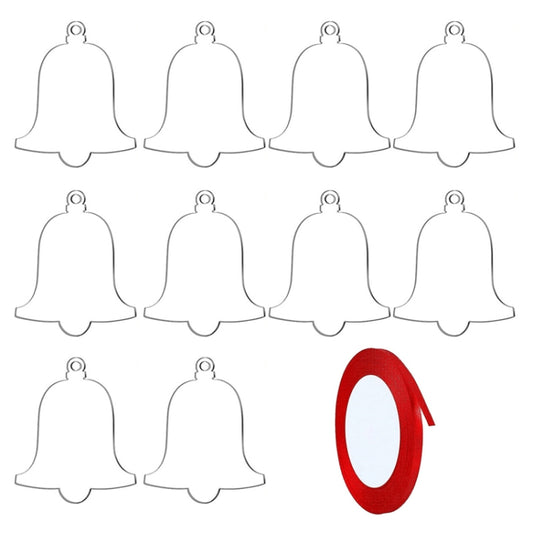 10pcs Clear Acrylic Christmas Decoration Hangers DIY Blank Xmas Tree Ornament With Rope