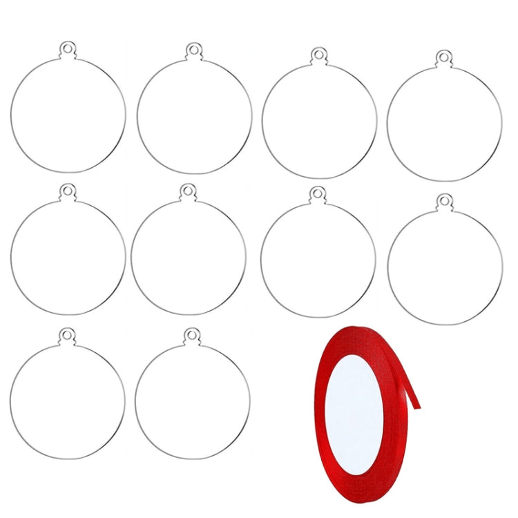 10pcs Clear Acrylic Christmas Decoration Hangers DIY Blank Xmas Tree Ornament With Rope