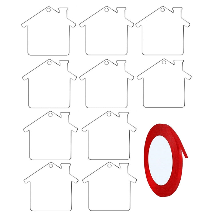 10pcs Clear Acrylic Christmas Decoration Hangers DIY Blank Xmas Tree Ornament With Rope