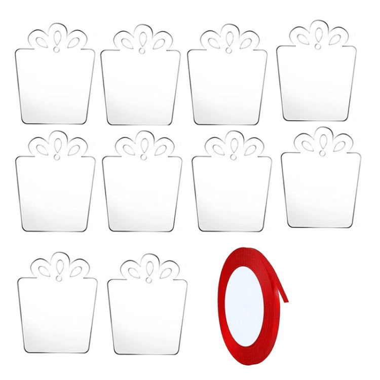 10pcs Clear Acrylic Christmas Decoration Hangers DIY Blank Xmas Tree Ornament With Rope