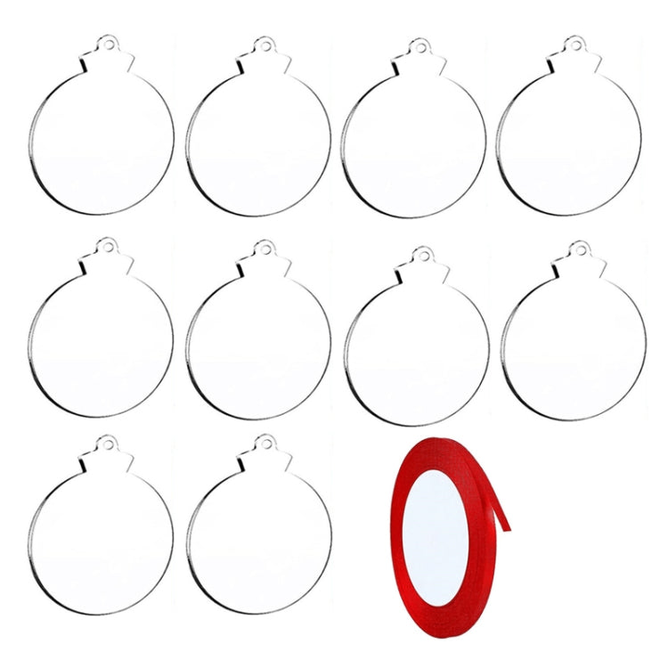 10pcs Clear Acrylic Christmas Decoration Hangers DIY Blank Xmas Tree Ornament With Rope