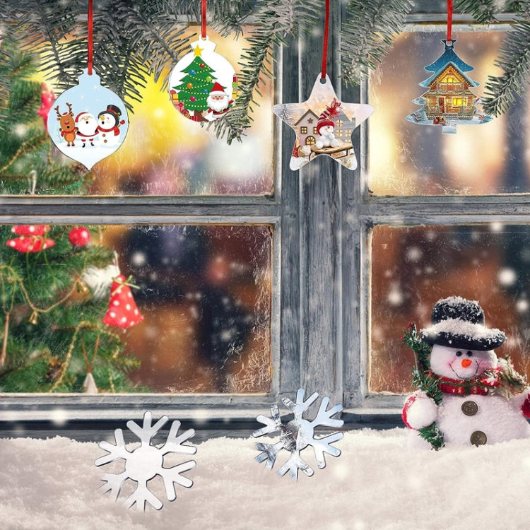 10pcs Clear Acrylic Christmas Decoration Hangers DIY Blank Xmas Tree Ornament With Rope