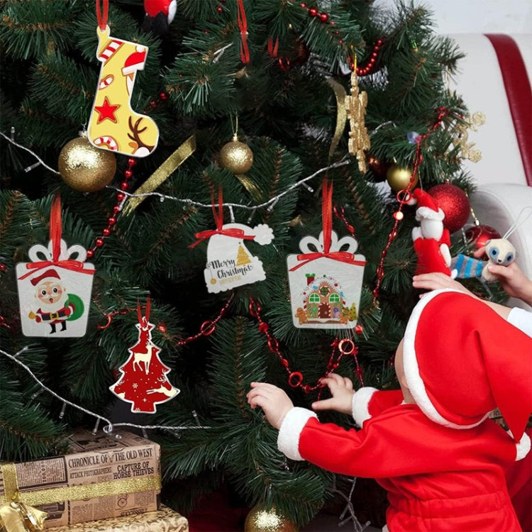 10pcs Clear Acrylic Christmas Decoration Hangers DIY Blank Xmas Tree Ornament With Rope