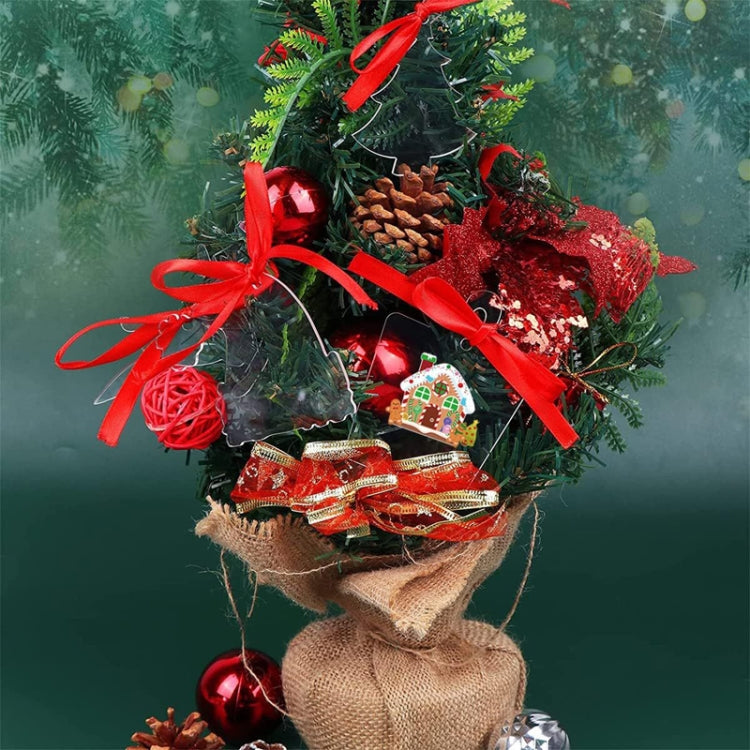 10pcs Clear Acrylic Christmas Decoration Hangers DIY Blank Xmas Tree Ornament With Rope