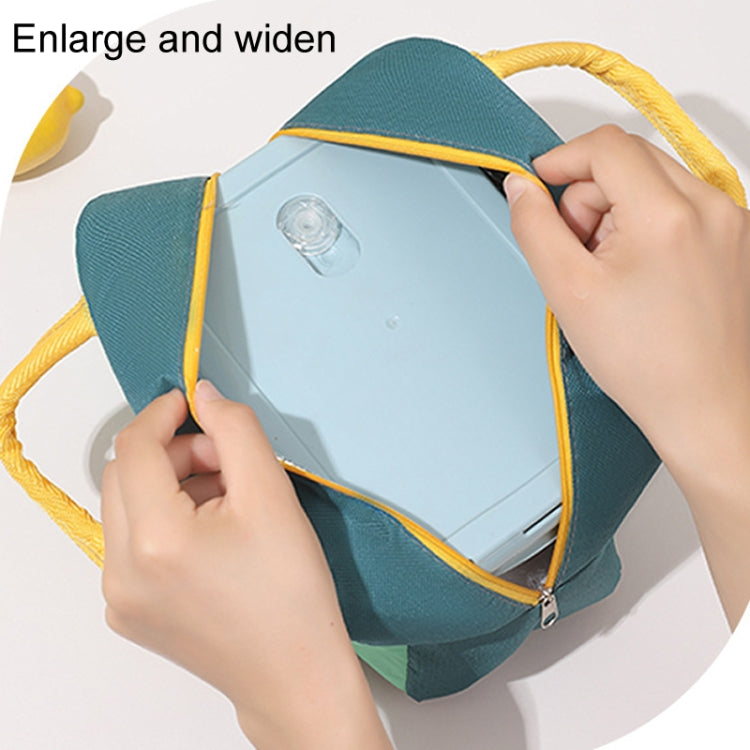 Student Portable Lunch Bag Cartoon Pixel Style Lunchbox Tote Bento Thermal Bag