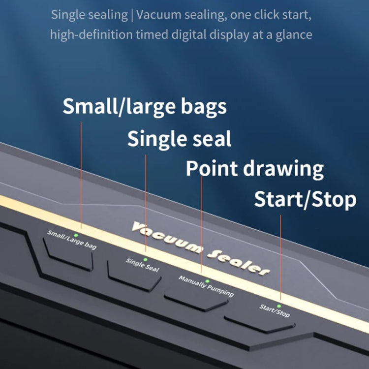 Food Vacuum Sealer Machine 60KPA Strong Suction, Small / Large Bag Modes With 10 Vacuum Bags