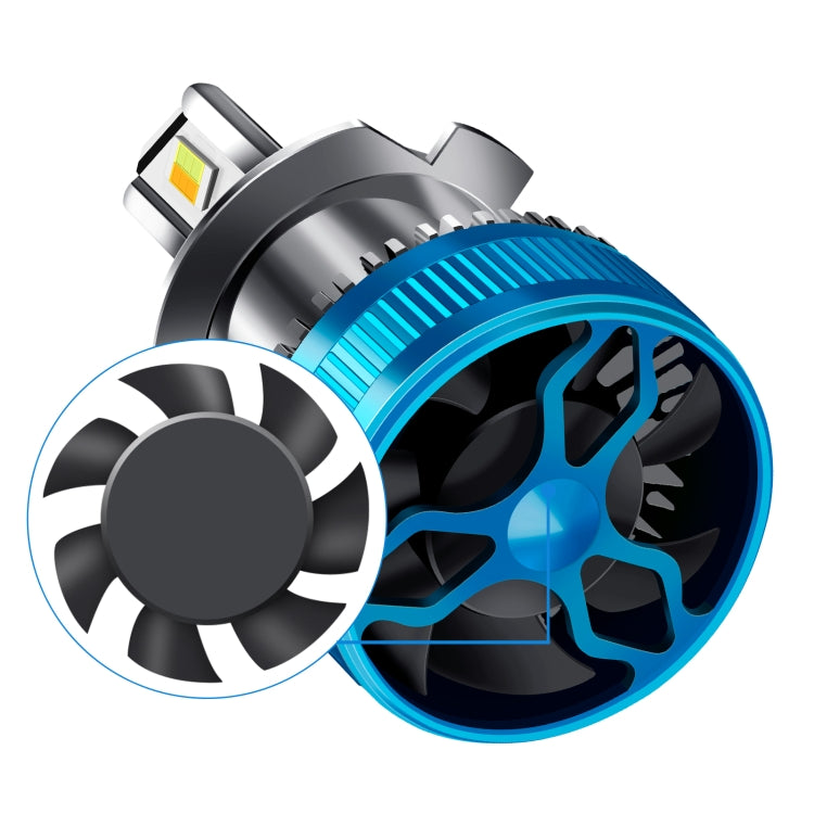 50W Three-color LED Double Copper Tube Aluminum Alloy Headlight