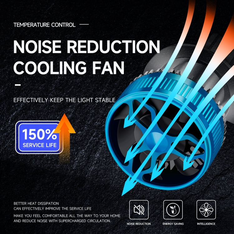 50W Three-color LED Double Copper Tube Aluminum Alloy Headlight