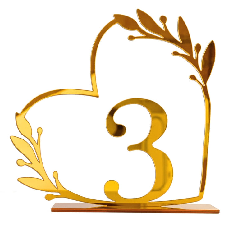 Acrylic Home Decor Wedding Digital Dinning Table Number Plate Seat Sign DIY Mirror Table Setting