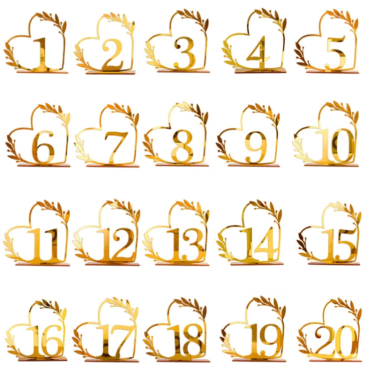 Acrylic Home Decor Wedding Digital Dinning Table Number Plate Seat Sign DIY Mirror Table Setting