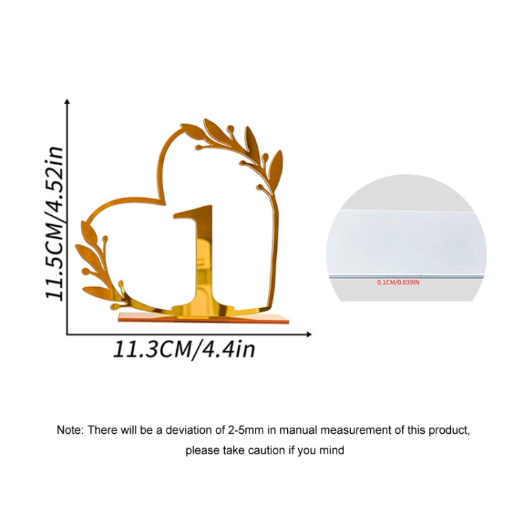 Acrylic Home Decor Wedding Digital Dinning Table Number Plate Seat Sign DIY Mirror Table Setting