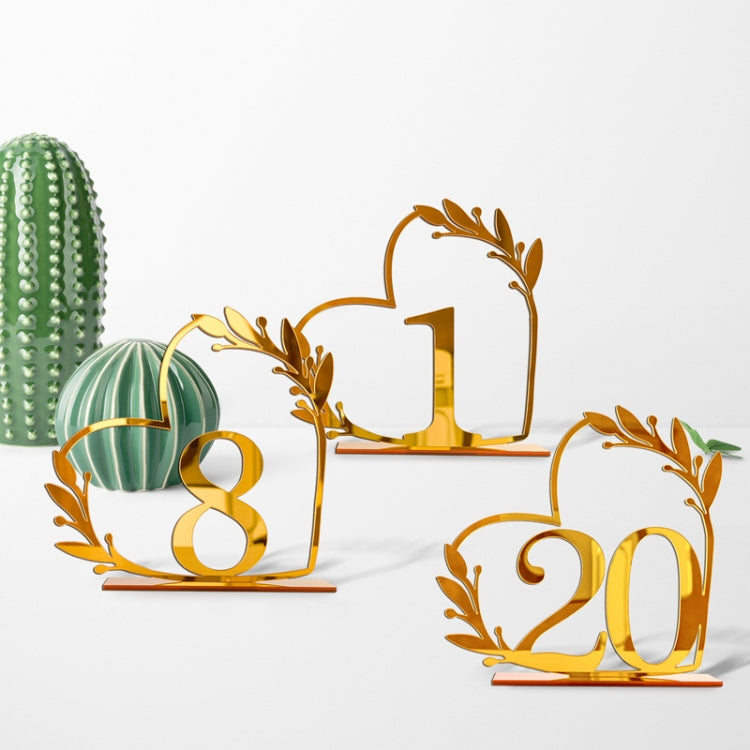 Acrylic Home Decor Wedding Digital Dinning Table Number Plate Seat Sign DIY Mirror Table Setting