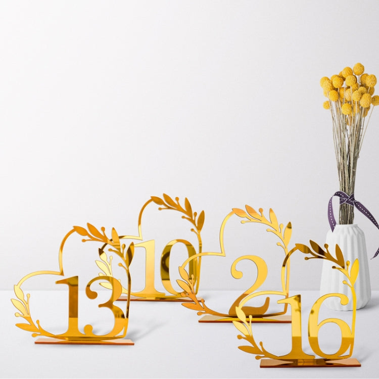 Acrylic Home Decor Wedding Digital Dinning Table Number Plate Seat Sign DIY Mirror Table Setting