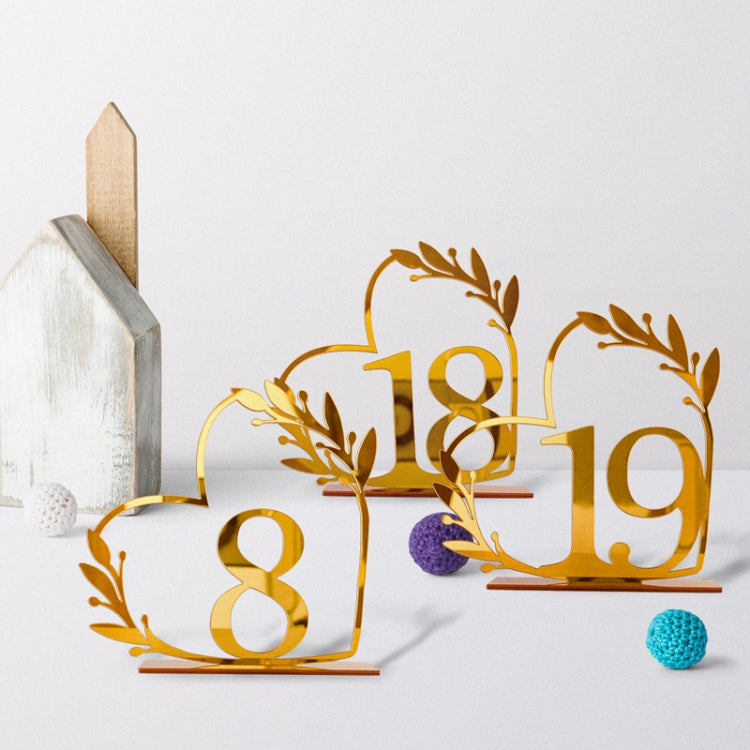 Acrylic Home Decor Wedding Digital Dinning Table Number Plate Seat Sign DIY Mirror Table Setting