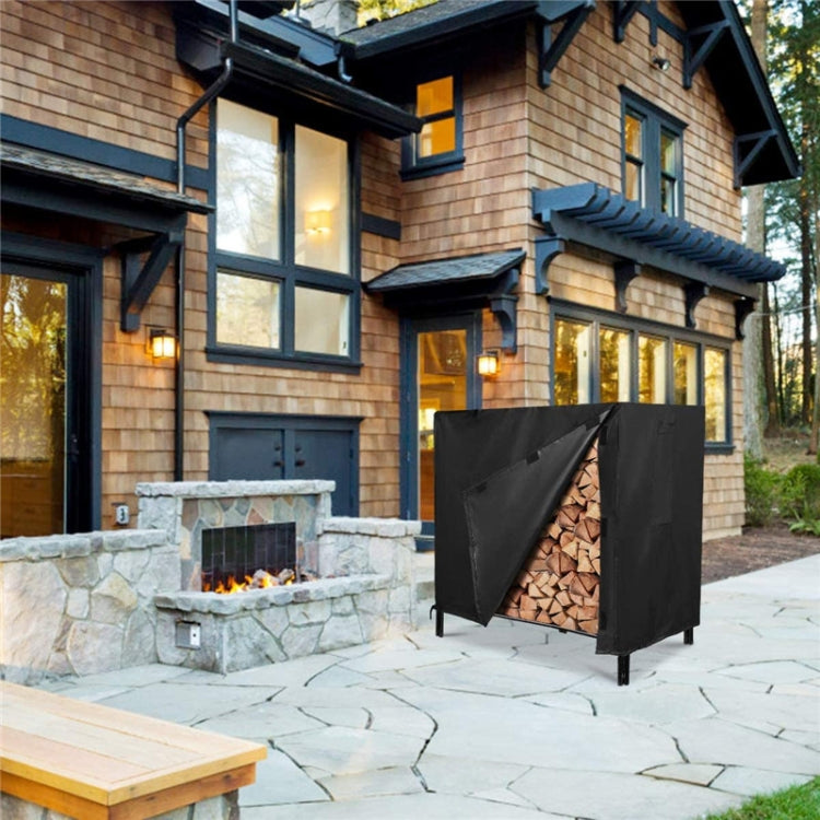 Rustic Thickened Oxford Cloth Firewood Cover Outdoor Patio Fireplace Firewood Frame Waterproof Shade