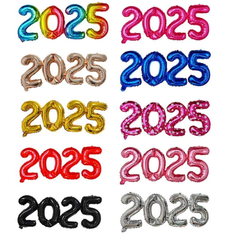 2025 Numbers Balloon 16inch Connection Numbers Foil Balloon New Year Party Decoration