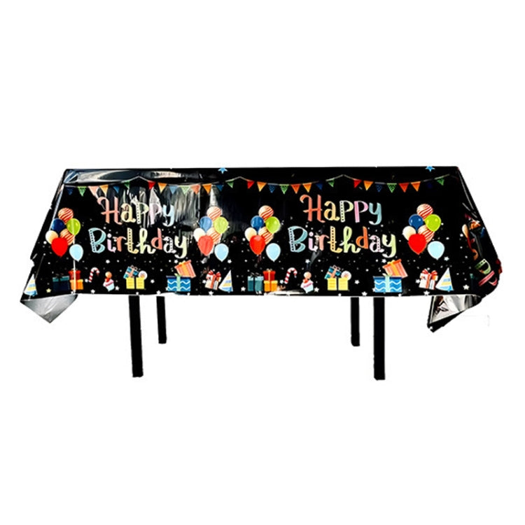 137x183cm Happy Birthday PET Aluminum Film Tablecloths Disposable Waterproof Party Decorative Table Cloth