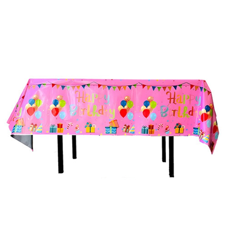 137x183cm Happy Birthday PET Aluminum Film Tablecloths Disposable Waterproof Party Decorative Table Cloth