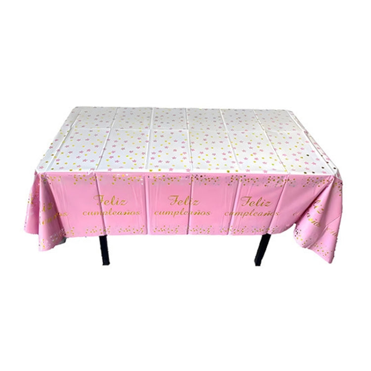 137x183cm Happy Birthday PET Aluminum Film Tablecloths Disposable Waterproof Party Decorative Table Cloth