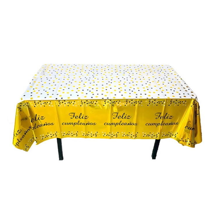 137x183cm Happy Birthday PET Aluminum Film Tablecloths Disposable Waterproof Party Decorative Table Cloth