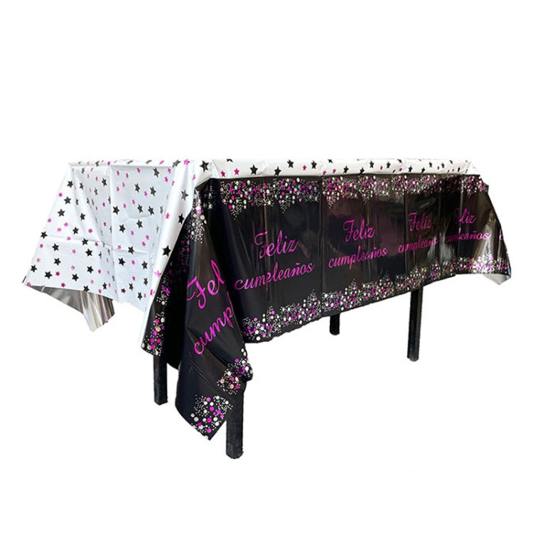 137x183cm Happy Birthday PET Aluminum Film Tablecloths Disposable Waterproof Party Decorative Table Cloth