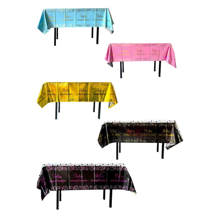 137x183cm Happy Birthday PET Aluminum Film Tablecloths Disposable Waterproof Party Decorative Table Cloth