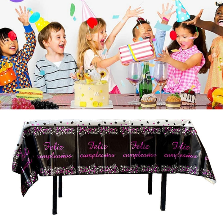 137x183cm Happy Birthday PET Aluminum Film Tablecloths Disposable Waterproof Party Decorative Table Cloth