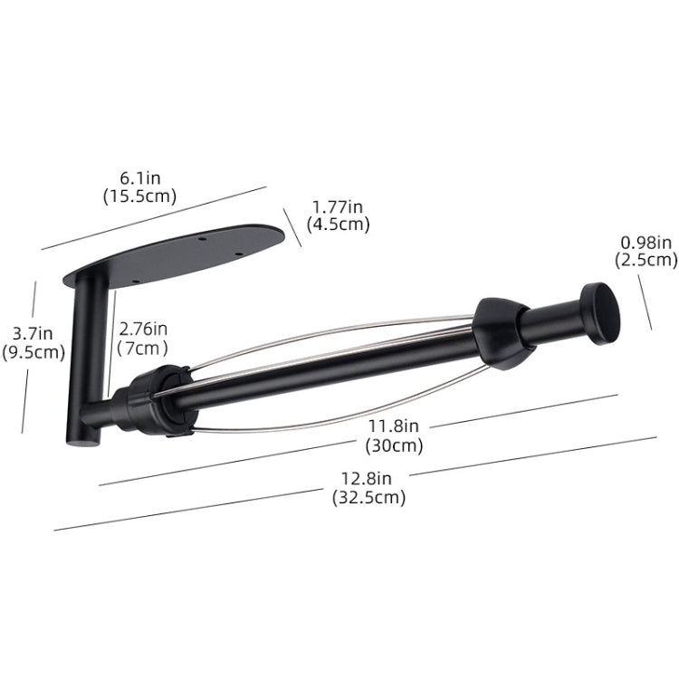 Kitchen Stainless Steel Paper Towel Holder With Damping Cabinet No Punch Roll Paper Cling Film Holder