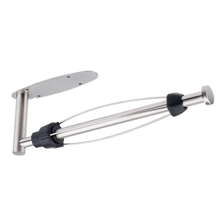 Kitchen Stainless Steel Paper Towel Holder With Damping Cabinet No Punch Roll Paper Cling Film Holder