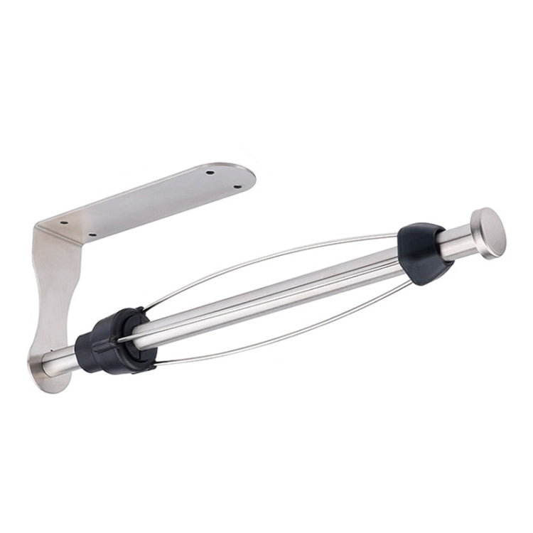Kitchen Stainless Steel Paper Towel Holder With Damping Cabinet No Punch Roll Paper Cling Film Holder