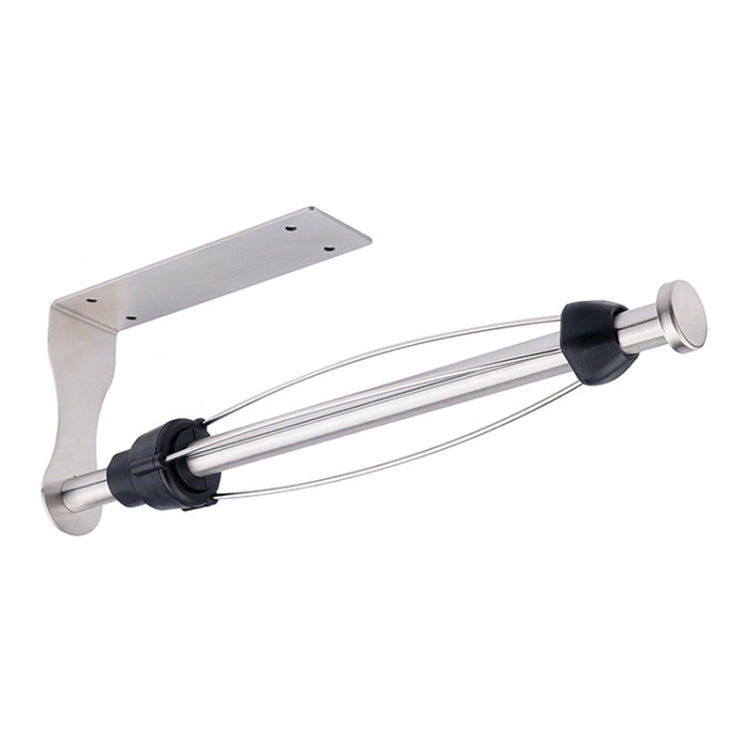 Kitchen Stainless Steel Paper Towel Holder With Damping Cabinet No Punch Roll Paper Cling Film Holder