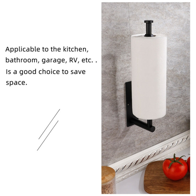 Kitchen Stainless Steel Paper Towel Holder With Damping Cabinet No Punch Roll Paper Cling Film Holder